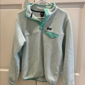 Patagonia Kids Light Green Fleece Hoodie